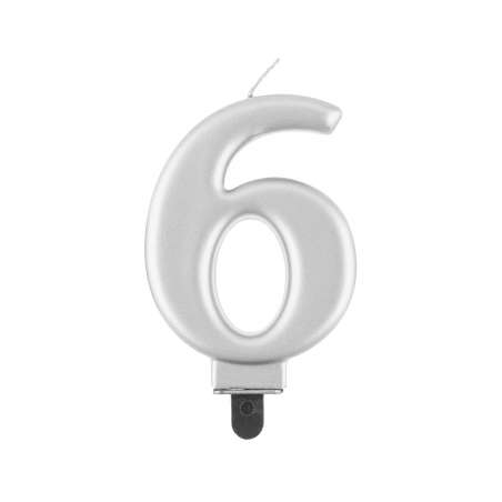 Candelina 8cm Argento Metallizzato N.6 Argento Metallizzato 8cm