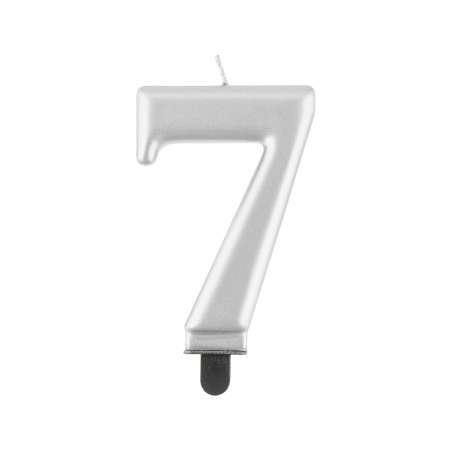 Candelina 8cm Argento Metallizzato N.7 Argento Metallizzato 8cm