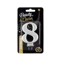 Candelina 8cm Argento Metallizzato N.8 Argento Metallizzato 8cm