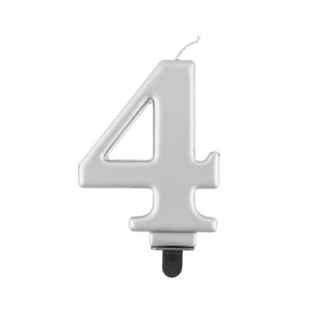 Candelina 8cm Argento Metallizzato N.4 Argento Metallizzato 8cm