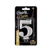 Candelina 8cm Argento Metallizzato N.5 Argento Metallizzato 8cm