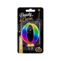 Candelina 8cm Arcobaleno Metallizzato "Rainbow" N.0 Arcobaleno "Galaxy" 8cm