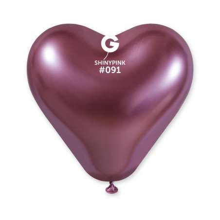 Palloncino in Lattice 12" Cuore Rosa "Shiny Pink 091" 25pz Gemar Shiny "Cuori"