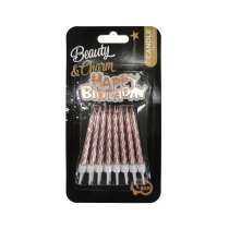 Candelina Happy Birthday Rose Gold 16pz Candeline Eventi