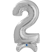 Palloncino in Foil 25" Standups Numero 2 Argento "Silver" Numeri Standups 25" Argento "Silver"