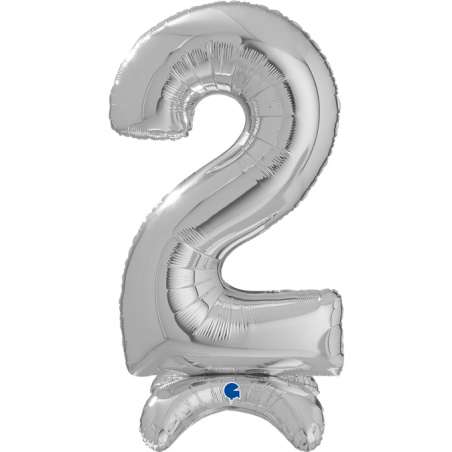Palloncino in Foil 25" Standups Numero 2 Argento "Silver" Numeri Standups 25" Argento "Silver"