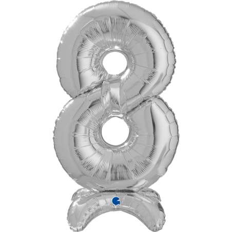 Palloncino in Foil 25" Standups Numero 8 Argento "Silver" Numeri Standups 25" Argento "Silver"
