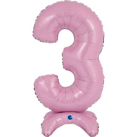 Palloncino in Foil 25" Standups Numero 3 Rosa "Pink" Numeri Standups 25" Rosa "Pink"