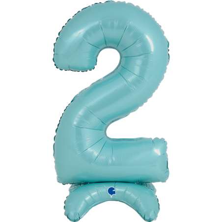 Palloncino in Foil 25" Standups Numero 2 Celeste "Pastel Blue" Numeri Standups 25" Celeste "Blue"