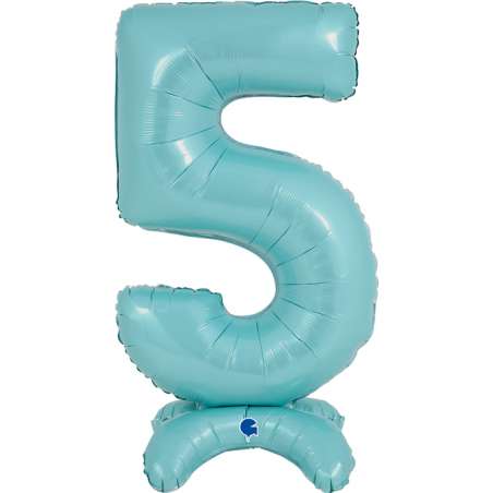 Palloncino in Foil 25" Standups Numero 5 Celeste "Pastel Blue" Numeri Standups 25" Celeste "Blue"