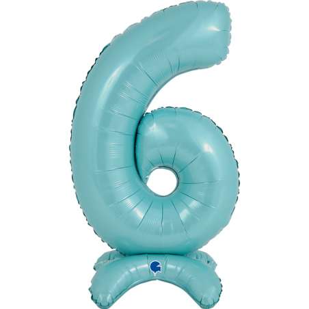 Palloncino in Foil 25" Standups Numero 6 Celeste "Pastel Blue" Numeri Standups 25" Celeste "Blue"