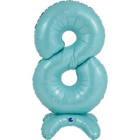 Palloncino in Foil 25" Standups Numero 8 Celeste "Pastel Blue" Numeri Standups 25" Celeste "Blue"