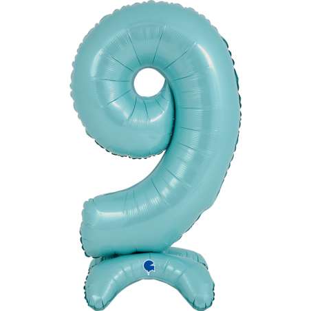 Palloncino in Foil 25" Standups Numero 9 Celeste "Pastel Blue" Numeri Standups 25" Celeste "Blue"