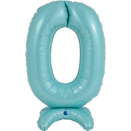 Palloncino in Foil 25" Standups Numero 0 Celeste "Pastel Blue" Numeri Standups 25" Celeste "Blue"