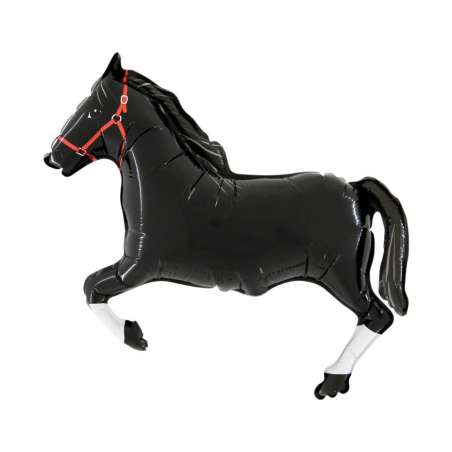 Palloncino in Foil 14" Mini Shape Cavallo Nero Animali Grabo