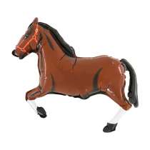 Palloncino in Foil 14" Mini Shape Cavallo Marrone Scuro Animali Grabo