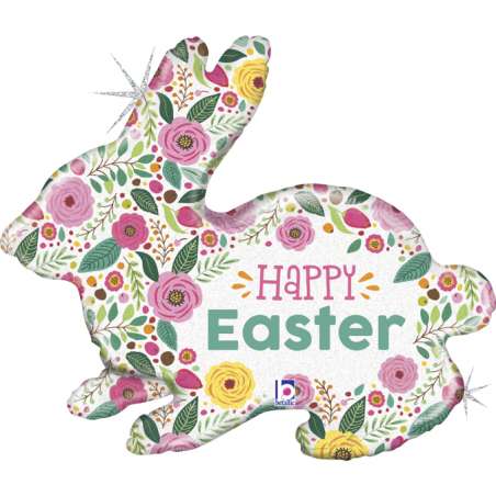 Palloncino in Foil 32" Super Shape Coniglio "Happy Easter" Pasqua Grabo