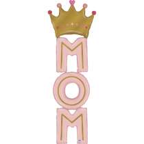 Palloncino in Foil 72" Air Filled Mamma con Corona "Mom Crow" Air Filled e Standups Grabo