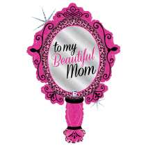 Palloncino in Foil 39" Super Shape Specchio "Beautiful Mom Mirror" Giornate Speciali Grabo