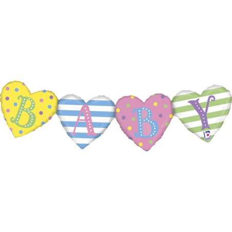 Palloncino in Foil 41" Multi-Balloons Banner Baby "Baby Bunting" Nascita e Battesimo Grabo