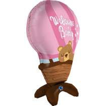 Palloncino in Foil 38" Standups Mongolfiera "Baby Girl" Nascita e Battesimo Grabo