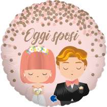 Palloncino in Foil 18" Matrimonio "Oggi Sposi" Amore, Matrimonio o Anniversario Grabo