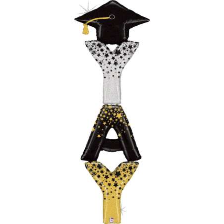 Palloncino in Foil 74" Air Filled Laurea "YAY Grad" Laurea Grabo