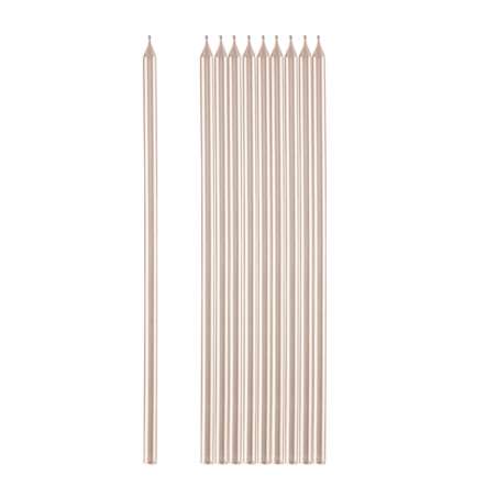 Candelina Stelo 15.5cm Rose Gold lucido 10pz Candeline Stelo