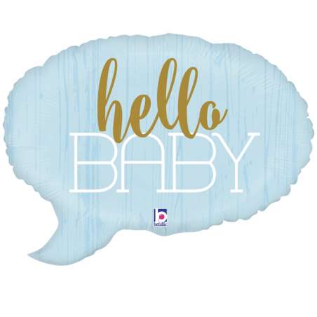 Palloncino in Foil 24" Super Shape Nuvoletta Celeste "Hello Baby" Nascita e Battesimo Grabo