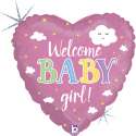Palloncino in Foil 18" Nascita "Welcome Baby Girl"