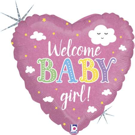 Palloncino in Foil 18" Nascita "Welcome Baby Girl" Nascita e Battesimo Grabo