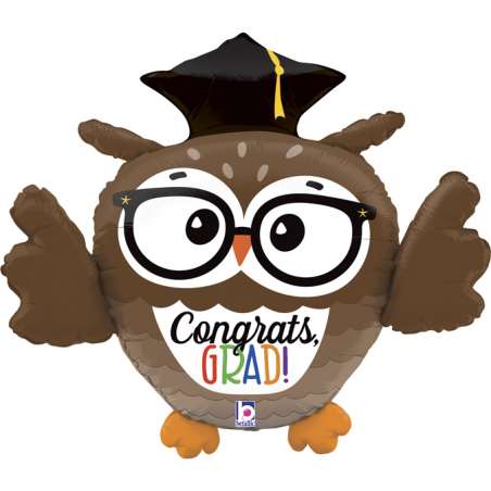 Palloncino in Foil 28" Super Shape Laurea Gufo "Owl Grad" Laurea Grabo