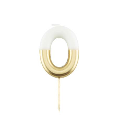 Candelina 10.5cm Bianco e Oro Metallizzato N.0 Bianco e Oro 10.5cm