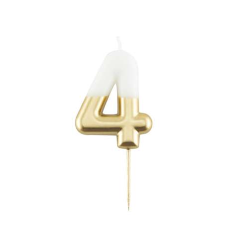 Candelina 10.5cm Bianco e Oro Metallizzato N.4 Bianco e Oro 10.5cm