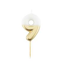 Candelina 10.5cm Bianco e Oro Metallizzato N.9 Bianco e Oro 10.5cm