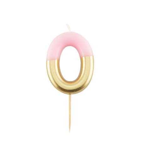 Candelina 10.5cm Rosa e Oro Metallizzato N.0 Rosa e Oro 10.5cm
