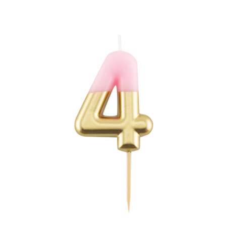 Candelina 10.5cm Rosa e Oro Metallizzato N.4 Rosa e Oro 10.5cm