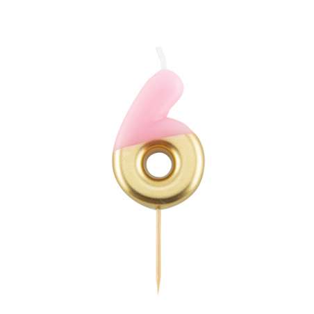 Candelina 10.5cm Rosa e Oro Metallizzato N.6 Rosa e Oro 10.5cm