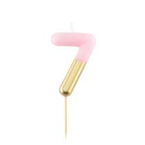 Candelina 10.5cm Rosa e Oro Metallizzato N.7 Rosa e Oro 10.5cm