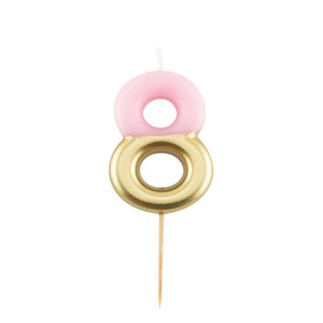 Candelina 10.5cm Rosa e Oro Metallizzato N.8 Rosa e Oro 10.5cm