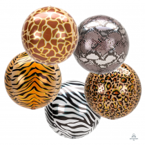 Palloncino in Foil 16" Orbz Bianco e Nero Leopardato "Animals Leopard Print" Animal Print "Safari"