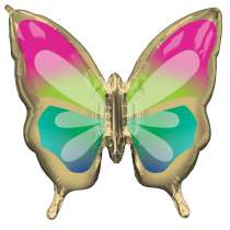 Palloncino in Foil 30" Super Shape Farfalla Tropicale "Tropical Butterfly" Animali (Insetti)