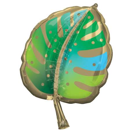 Palloncino in Foil 30" Super Shape Verde e Oro Foglia di Palma "Palm Frond" Tropical Gold