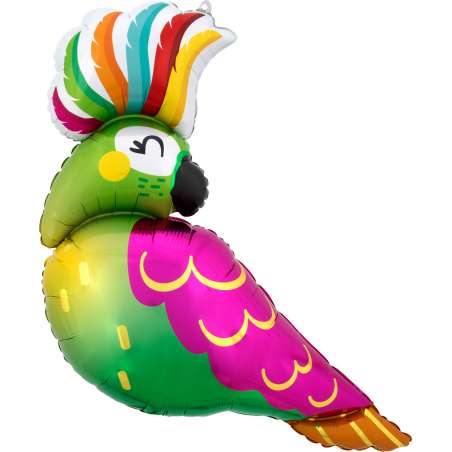 Palloncino in Foil 30" Super Shape Pappagallo Tropicale "Tropical Parrot" Tropical Jungle