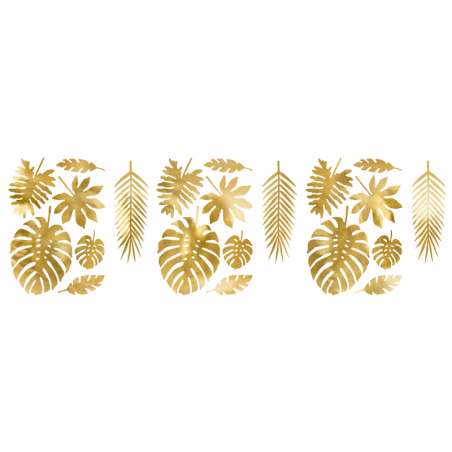 Decorazione Foglie Tropicali Oro "Tropical Leaves" 21pz Pappagallo "Parrot"