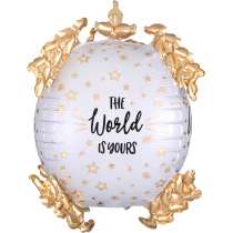 Palloncino in Foil 20" Ultra Shape Laurea "The World is Yours" Laurea