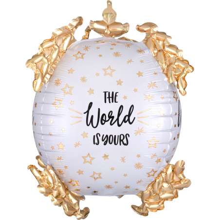 Palloncino in Foil 20" Ultra Shape Laurea "The World is Yours" Laurea