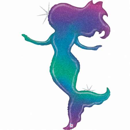 Palloncino in Foil 52" Super Shape Sirena "Glitter Mermaid" Pesci e Mare Grabo
