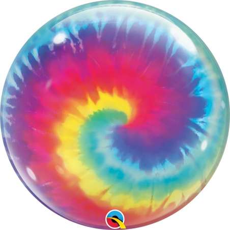 Palloncino in PVC 22" Bubble Turbinio Multicolor "Tie Dye Swirls" Bubble Generica