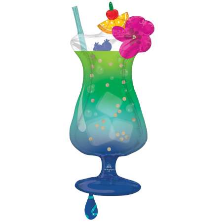 Palloncino in Foil 37" Super Shape Cocktail Tropicale "Tropical Hawaiian Drink" Palloncini Tropicali